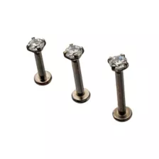 Multi-Pack Titanium Threadless Labret Lip Rings - 16 Gauge at Spencer's