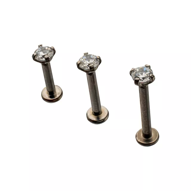 Multi-Pack Titanium Threadless Labret Lip Rings - 16 Gauge at Spencer's