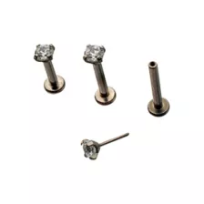 Multi-Pack Titanium Threadless Labret Lip Rings - 16 Gauge at Spencer's