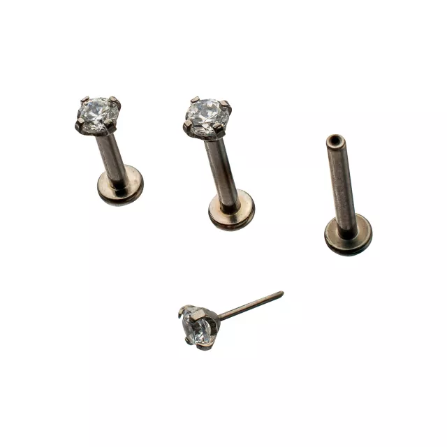 Multi-Pack Titanium Threadless Labret Lip Rings - 16 Gauge at Spencer's