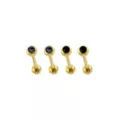Multi-Pack Black CZ Gold-Plated Barbells 4 Pack - 14 Gauge at Spencer's