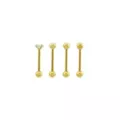 Multi-Pack CZ Titanium Gold-Tone Straight Barbells 4 Pack - 14 Gauge at Spencer's