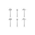 Multi-Pack CZ Diamond Shape Titanium Nose Pins 6 Pack - 20 Gauge at Spencer's