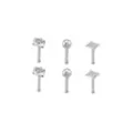 Multi-Pack CZ Diamond Shape Titanium Nose Pins 6 Pack - 20 Gauge at Spencer's