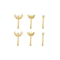 Multi-Pack CZ Butterfly Gold-Tone Titanium Nose Pins 6 Pack - 20 Gauge at Spencer's