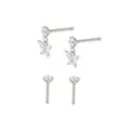 Multi-Pack CZ Butterfly Titanium Dangle Nose Pins 4 Pack - 20 Gauge at Spencer's