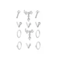 Multi-Pack CZ Titanium L-Bend Pin and Hoop Nose Rings 12 Pack - 20 Gauge at Spencer's