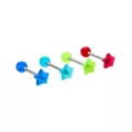 Multi-Pack Red Green Blue Star Titanium Barbells 4 Pack - 14 Gauge at Spencer's