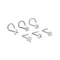 Multi-Pack CZ Titanium Nose Screw and L Bend Nose Studs 6 Pack - 20 Gauge at Spencer's