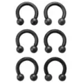 Multi-Pack Black Titanium Horseshoe Rings 3 Pair - 10 Gauge at Spencer's