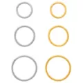 Multi-Pack Silver and Gold-Plated Titanium Hinged Hoop Rings 6 Pack - 20 Gauge at Spencer's