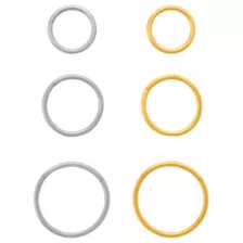 Multi-Pack Silver and Gold-Plated Titanium Hinged Hoop Rings 6 Pack - 20 Gauge at Spencer's