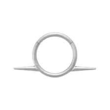 Silver-Plated ASTM F-136 Titanium Spiked Hinged Septum Ring - 16 Gauge at Spencer's