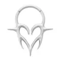 ASTM F-136 Titanium Cyberpunk Heart Silver-Plated Septum Ring - 16 Gauge at Spencer's