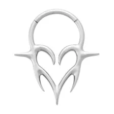 ASTM F-136 Titanium Cyberpunk Heart Silver-Plated Septum Ring - 16 Gauge at Spencer's