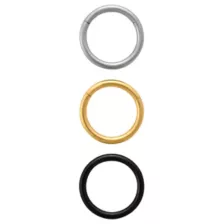 Multi-Pack Silver-Plated and Gold-Plated ASTM F-136 Titanium Hinged Septum Rings 3 Pack - 16 Gauge at Spencer's