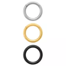 Multi-Pack Silver-Plated and Gold-Plated ASTM F-136 Titanium Hinged Septum Rings 3 Pack - 12 Gauge at Spencer's