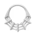 Silver-Plated ASTM F-136 Titanium Spider Web Hinged Septum Ring - 16 Gauge at Spencer's