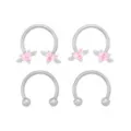 Multi-Pack CZ Angel Heart Titanium Horseshoe Rings 2 Pair - 16 Gauge at Spencer's