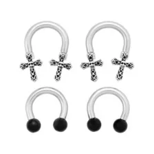 Multi-Pack Silver-Tone Cross Horseshoe Rings 4 Pack - 10 Gauge at Spencer's