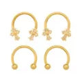 Multi-Pack CZ Gold-Plated Cross Horseshoe Rings 4 Pack - 16 Gauge at Spencer's
