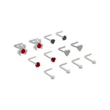 Multi-Pack Spider Spike Hearts L-Bend Nose Rings 6 Pair - 20 Gauge at Spencer's