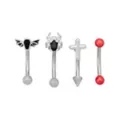 Multi-Pack Titanium Coffin Bat Spider Curved Barbells 4 Pack - 16 Gauge at Spencer's