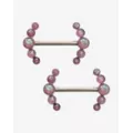 ASTM F-136 Titanium Opal-Effect Cluster Nipple Barbells - 14 Gauge at Spencer's