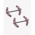 ASTM F-136 Titanium Opal-Effect Cluster Nipple Barbells - 14 Gauge at Spencer's