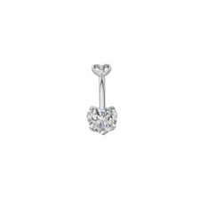 CZ Double Heart Silver-Tone Belly Ring - 14 Gauge at Spencer's