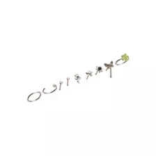 Multi-Pack Silver-Tone Titanium Cottagecore Pin and Hoop Nose Rings 9 Pack - 20 Gauge at Spencer's