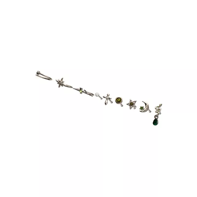 Multi-Pack Silver-Tone Titanium Celestial Snake Pin and Hoop Nose Rings 9 Pack - 20 Gauge at Spencer's