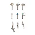 Multi-Pack CZ Celestial Icon Titanium Mixed Nose Rings 9 Pack - 20 Gauge at Spencer's