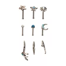 Multi-Pack CZ Celestial Icon Titanium Mixed Nose Rings 9 Pack - 20 Gauge at Spencer's