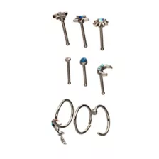 Multi-Pack CZ Celestial Icon Titanium Mixed Nose Rings 9 Pack - 20 Gauge at Spencer's