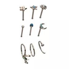 Multi-Pack CZ Celestial Icon Titanium Mixed Nose Rings 9 Pack - 20 Gauge at Spencer's