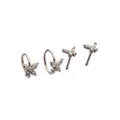 Multi-Pack CZ Butterfly Titanium Hoop Nose Rings and Bone Nose Rings 4 Pack - 20 Gauge at Spencer's