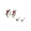 Multi-Pack CZ Heart Titanium Hoop Nose Rings and Bone Nose Rings 4 Pack - 20 Gauge at Spencer's