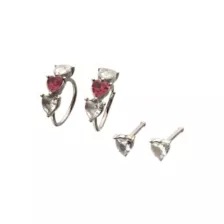Multi-Pack CZ Heart Titanium Hoop Nose Rings and Bone Nose Rings 4 Pack - 20 Gauge at Spencer's