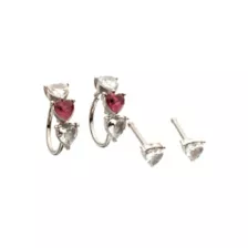 Multi-Pack CZ Heart Titanium Hoop Nose Rings and Bone Nose Rings 4 Pack - 20 Gauge at Spencer's