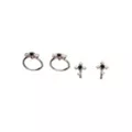 Multi-Pack Black CZ Cross Hoop Nose Rings and Bone Nose Rings 4 Pack - 20 Gauge at Spencer's