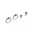Multi-Pack Black CZ Cross Hoop Nose Rings and Bone Nose Rings 4 Pack - 20 Gauge at Spencer's