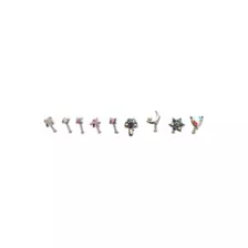 Multi-Pack CZ Groovy Icon Titanium Bone Nose Rings 9 Pack - 20 Gauge at Spencer's