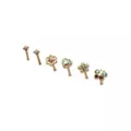 Multi-Pack CZ Spring Garden Titanium Bone Nose Rings 6 Pack - 20 Gauge at Spencer's