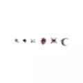 Multi-Pack CZ Moon and Star Titanium Bone Nose Rings 6 Pack - 20 Gauge at Spencer's