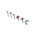 Multi-Pack CZ Moon and Star Titanium Bone Nose Rings 6 Pack - 20 Gauge at Spencer's