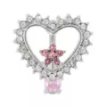 Pink and Clear CZ Heart Flower Silver-Tone Dangle Belly Ring - 14 Gauge at Spencer's