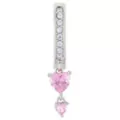 Pink CZ Heart Titanium Hinged Hoop Dangle Belly Ring - 14 Gauge at Spencer's