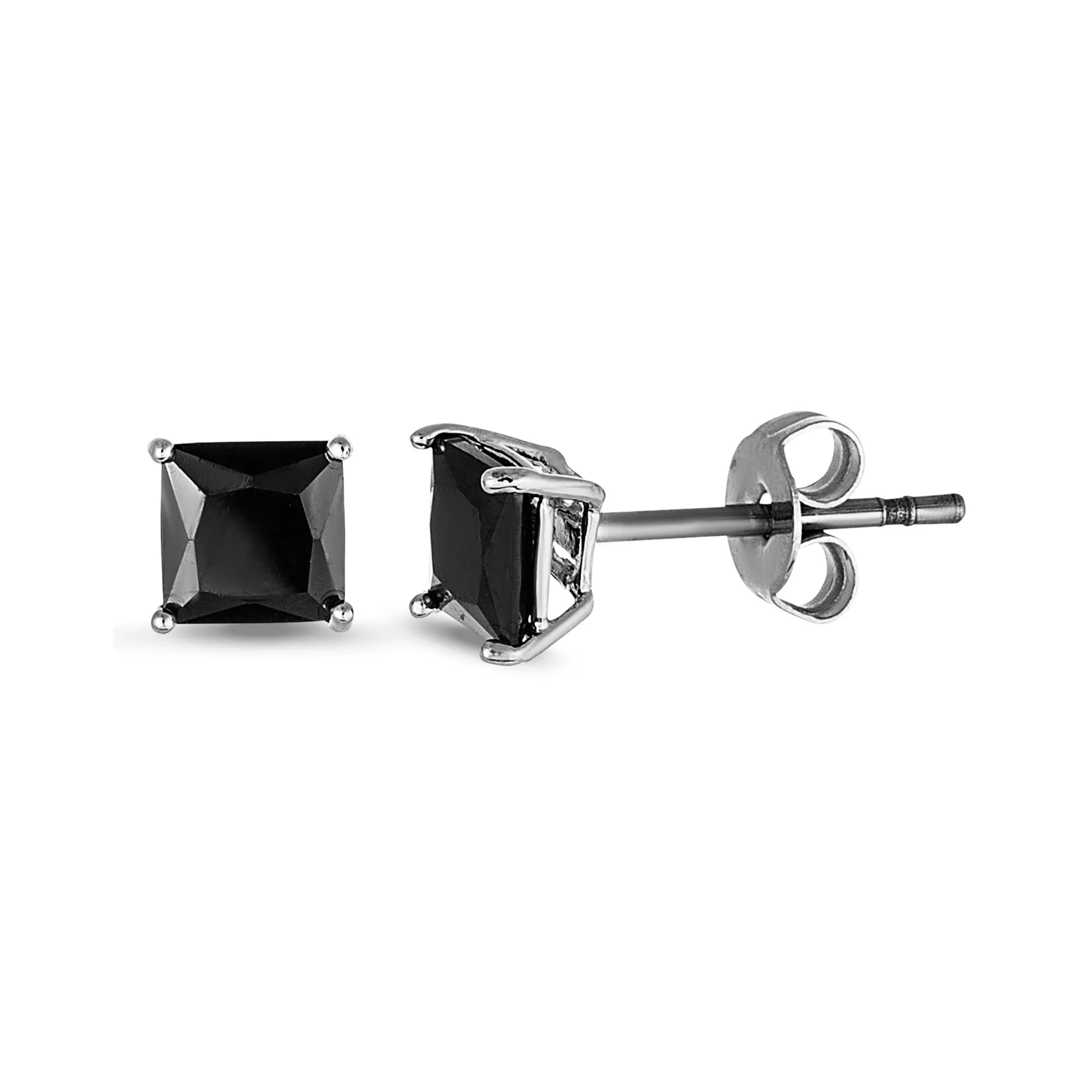 Square CZ Prong Stud Earrings