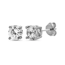 Round CZ Prong Stud Earrings - 20 Gauge at Spencer's